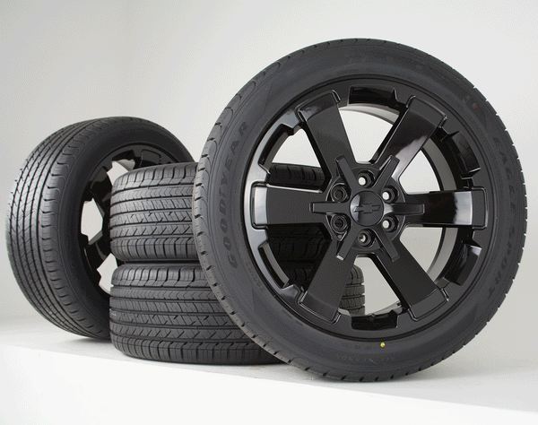 22" Black Rally Midnight Wheels Tires | Fits Chevy Silverado Tahoe Suburban | GMC Sierra Yukon Base Denali | 5662 | CK162 | 19301162 - Nova Rotam