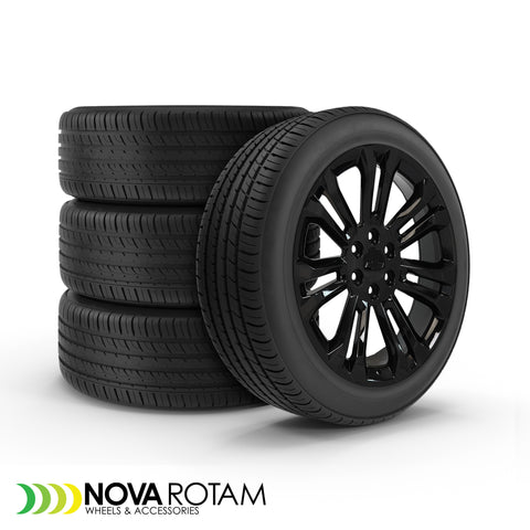 22" Black Wheels Tires | Fits Chevy Silverado Tahoe Suburban | GMC Sierra Yukon | Cadillac Escalade | 285/45/22 Ironman Imove Gen2 Tires and Wheels - Nova Rotam