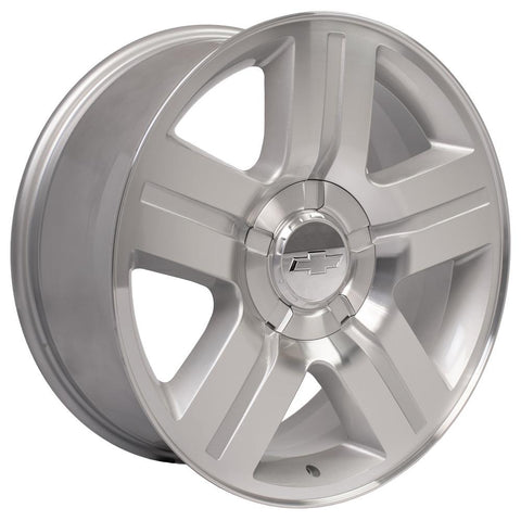 20" Replica Wheel Fits GMC Yukon Sierra Denali | Chevy Silverado Tahoe Suburban | Cadillac Escalade Rim - CV84 Silver Machined 20x8.5 - Nova Rotam