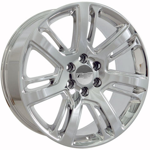 22" Fits GMC Yukon Sierra Denali | Chevy Silverado Tahoe Suburban | Cadillac Escalade Rim Style Replica Wheel - Chrome 22x9 - Nova Rotam