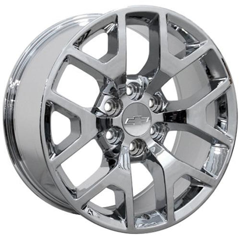 20" Replica Wheel Fits GMC Yukon Sierra Denali | Chevy Silverado Tahoe Suburban | Cadillac Escalade Rim - CV92 Chrome 20x9 - Nova Rotam