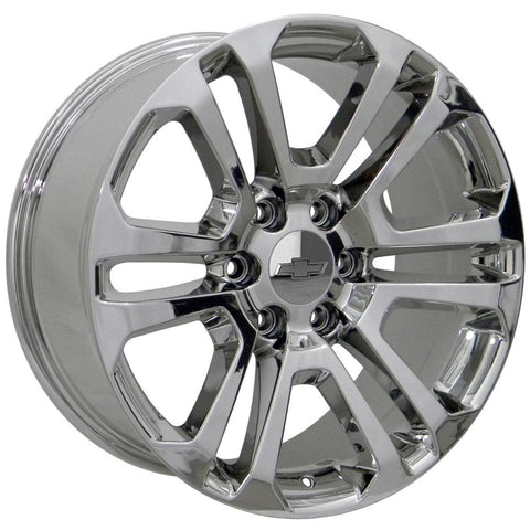 20" Replica Wheel Fits GMC Yukon Sierra Denali | Chevy Silverado Tahoe Suburban | Cadillac Escalade Rim - CV99 Chrome 20x9 - Nova Rotam