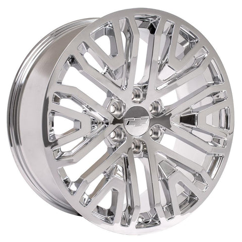 22" Replica WheelFits GMC Yukon Sierra Denali | Chevy Silverado Tahoe Suburban | Cadillac Escalade Rim - CV37 Chrome 22x9 - Nova Rotam