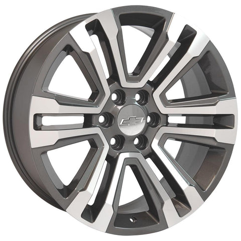 24" Replica Wheel Fits GMC Yukon Sierra Denali | Chevy Silverado Tahoe Suburban | Cadillac Escalade Rim  - CV44 Hyper Black Machined 24x10 - Nova Rotam
