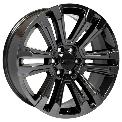 22" fits Fits GMC Yukon Sierra Denali | Chevy Silverado Tahoe Suburban | Cadillac Escalade Rim Wheel - PVD Black Chrome 22x9 - Nova Rotam