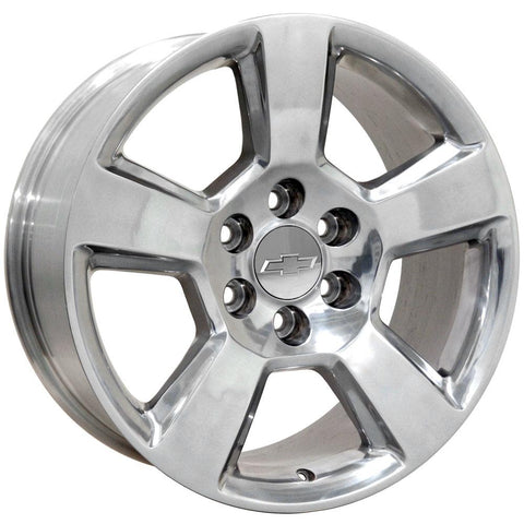 20" Replica Wheel Fits GMC Yukon Sierra Denali | Chevy Silverado Tahoe Suburban | Cadillac Escalade Rim - CV76 Polished 20x9 - Nova Rotam