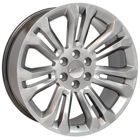 22" fits Fits GMC Yukon Sierra Denali | Chevy Silverado Tahoe Suburban | Cadillac Escalade Rim Replica Wheel - Hyper Black 22x9 - Nova Rotam