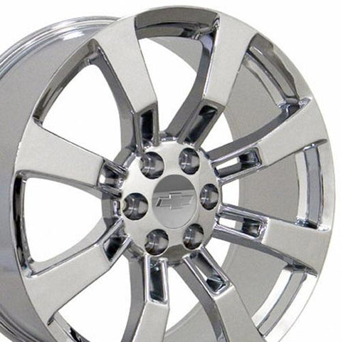 20" Replica Wheel Fits GMC Yukon Sierra Denali | Chevy Silverado Tahoe Suburban | Cadillac Escalade Rim - CA82 Chrome 20x8.5 - Nova Rotam