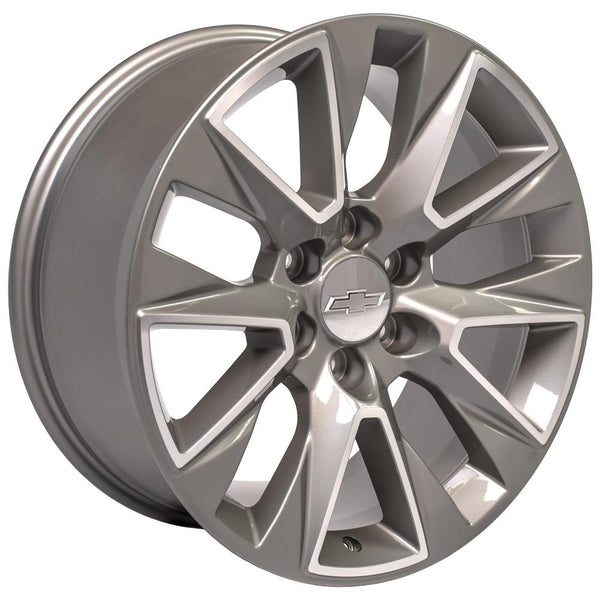 20" Replica Wheel Fits GMC Yukon Sierra Denali | Chevy Silverado Tahoe Suburban | Cadillac Escalade Rim | 1500 LTZ - CV26 Silver Machined 20x9 - Nova Rotam