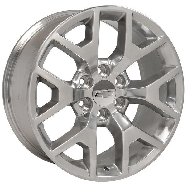 20" Fits GMC Yukon Sierra Denali | Chevy Silverado Tahoe Suburban | Cadillac Escalade Rim Replica Wheel - Polished 20x9 - Nova Rotam