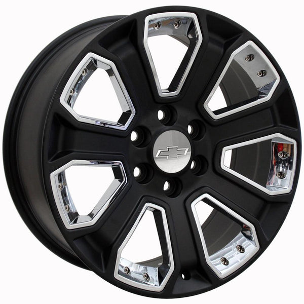 Set Of 4 OE Wheels CA82 22x9 Gloss Black Rims - Fits Chevy/GMC SUVs & Trucks