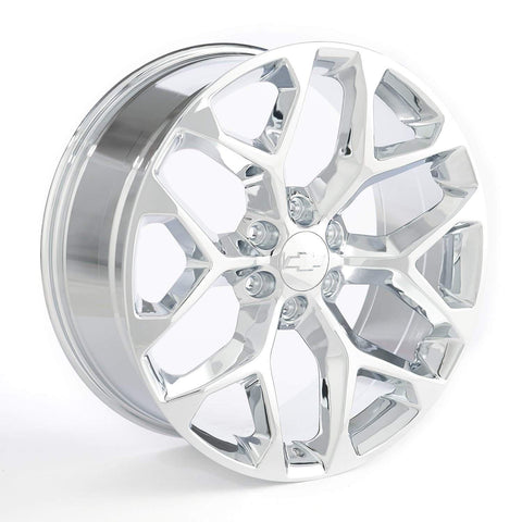 22" Chrome Wheel | Chevy Silverado Tahoe GMC Sierra Yukon Denali Suburban Escalade | CK156 Snowflake 84346103 Rim - Nova Rotam