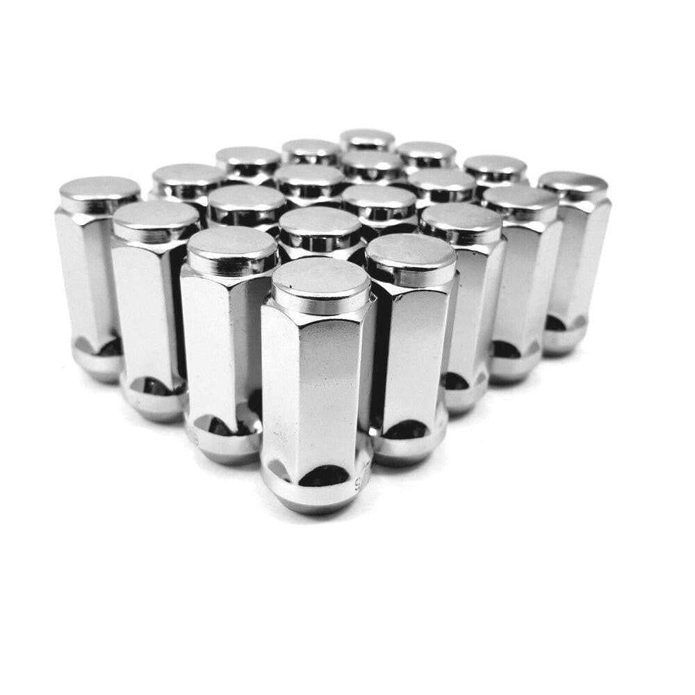 24 Chrome Lug Nuts Chevrolet Silverado Tahoe Suburban GMC Sierra Yukon Denali 14×1.5 60